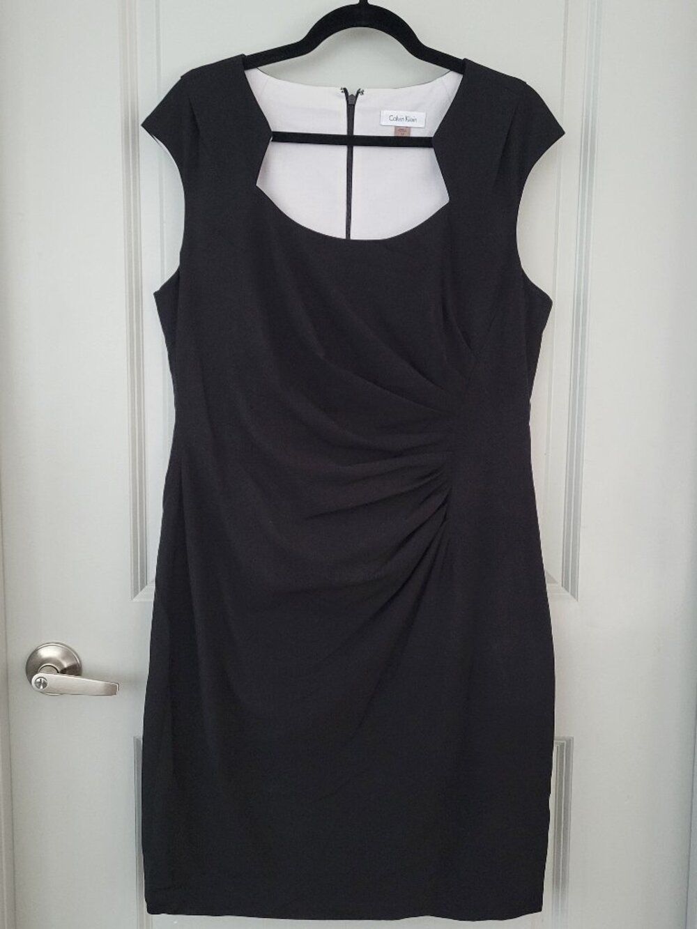 Calvin Klein Black Cap Sleeve Sheath Dress